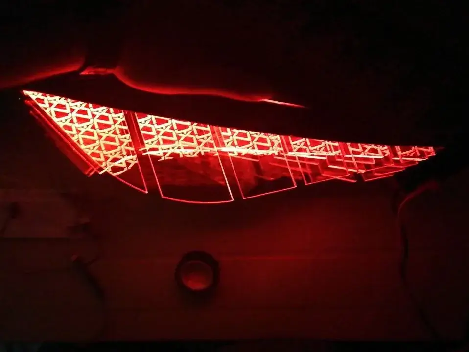 NYX taillight glowing in the dark