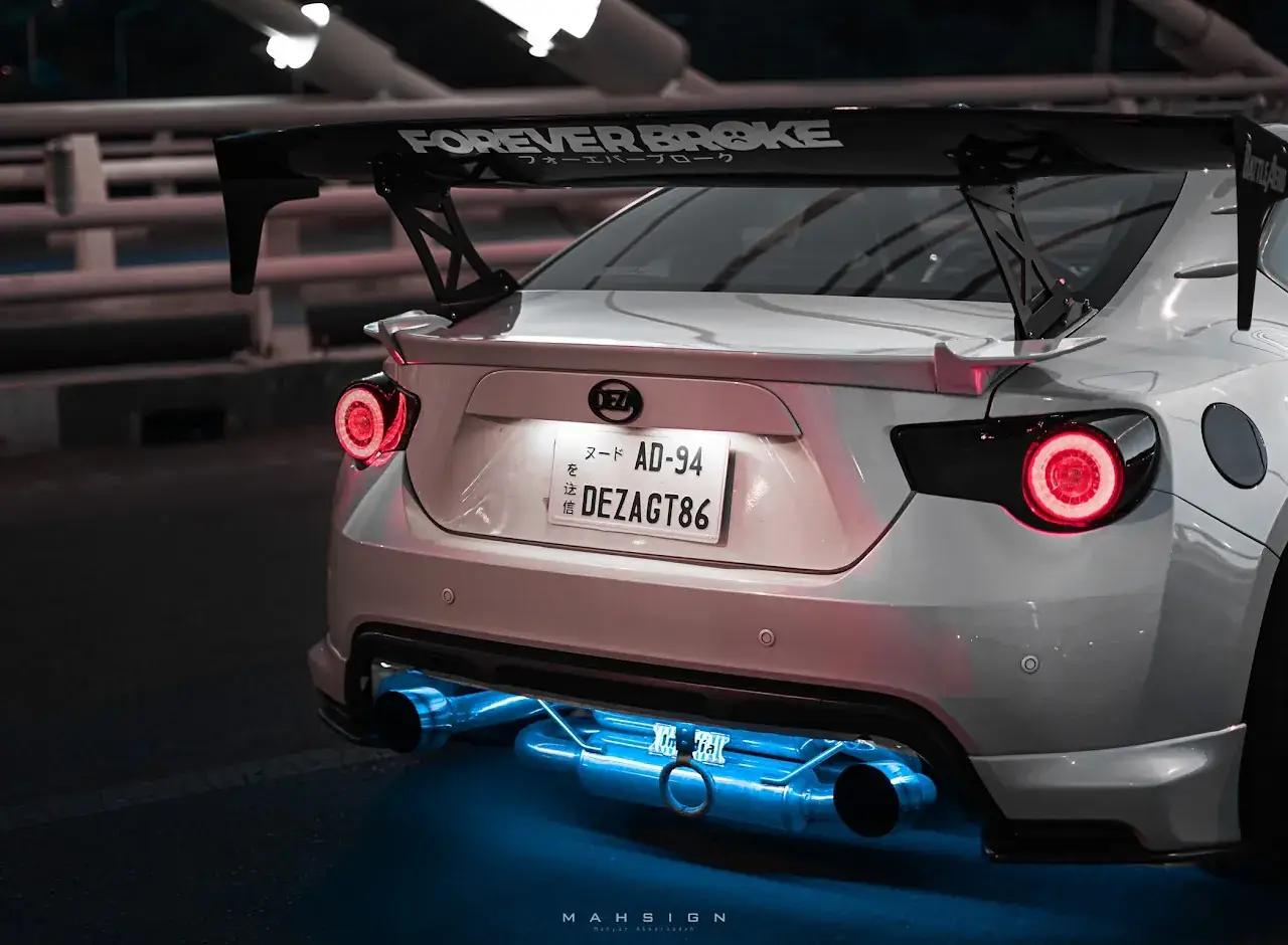 NYX at night with the Battle Aero GT wing
