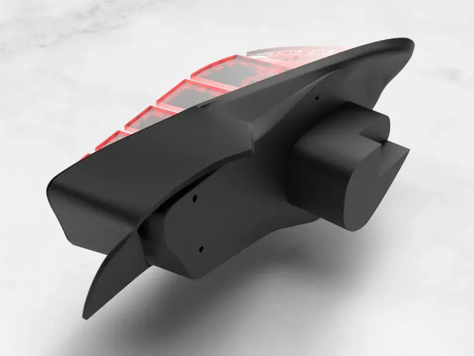 Render of the taillight's microcontroller housing