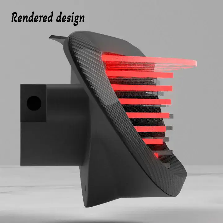 Side render of the taillight with red slats