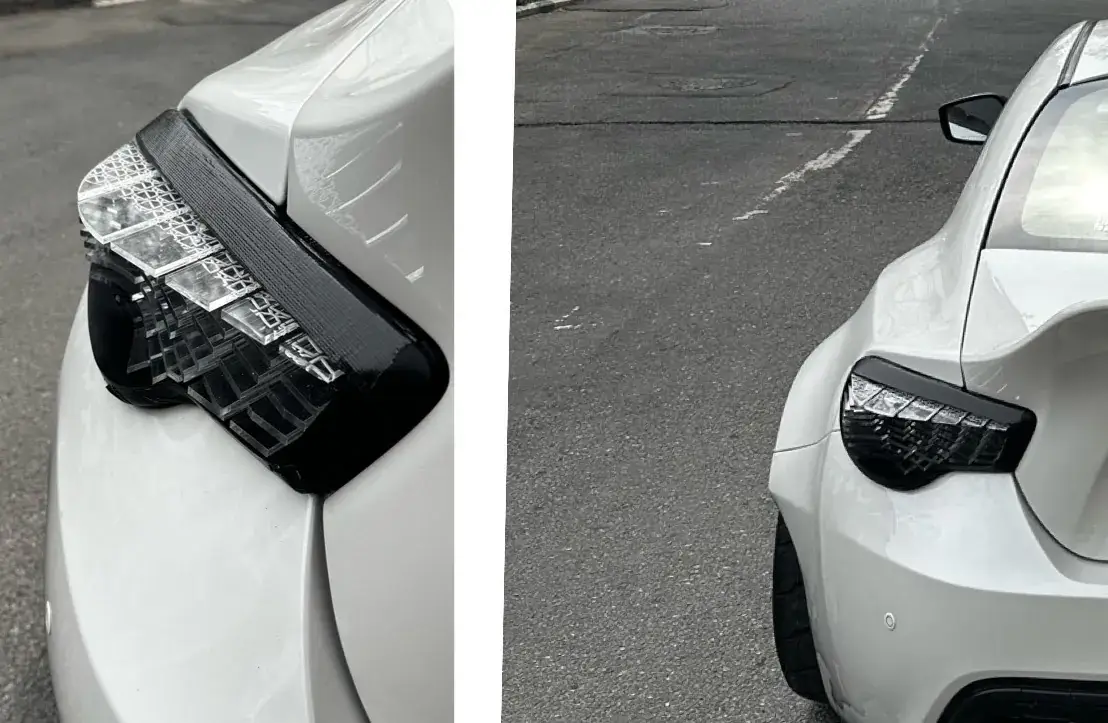 Custom taillight compared with the original