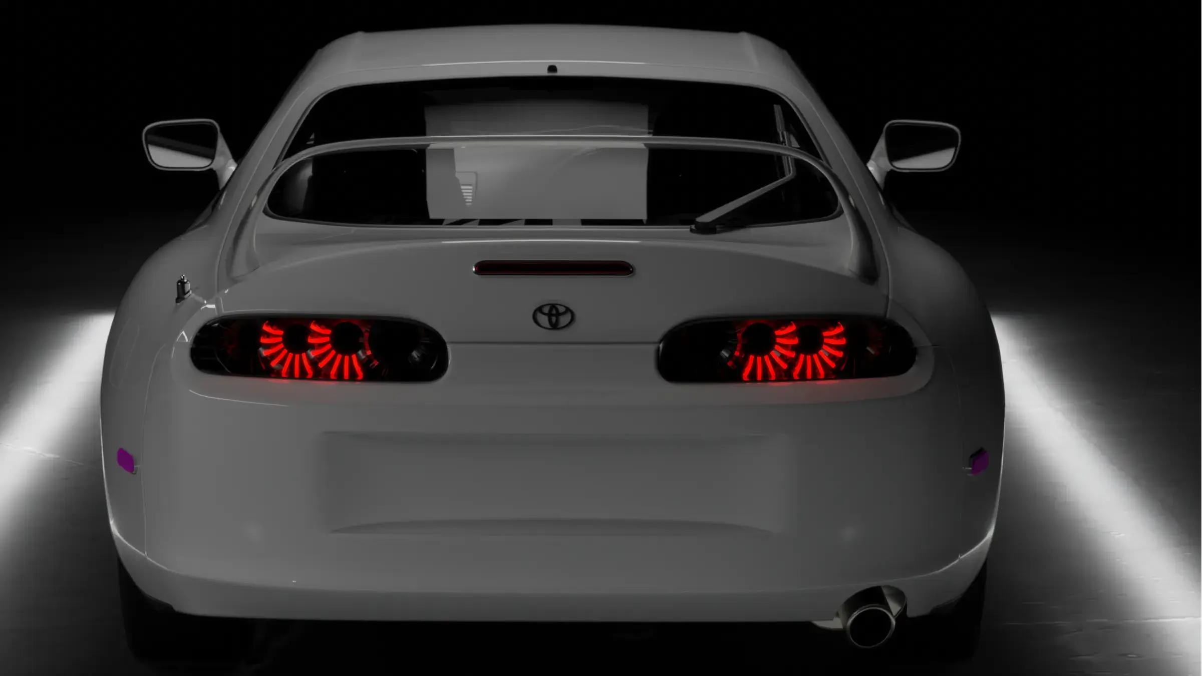 Mirrored render of the Supra MK4 rear