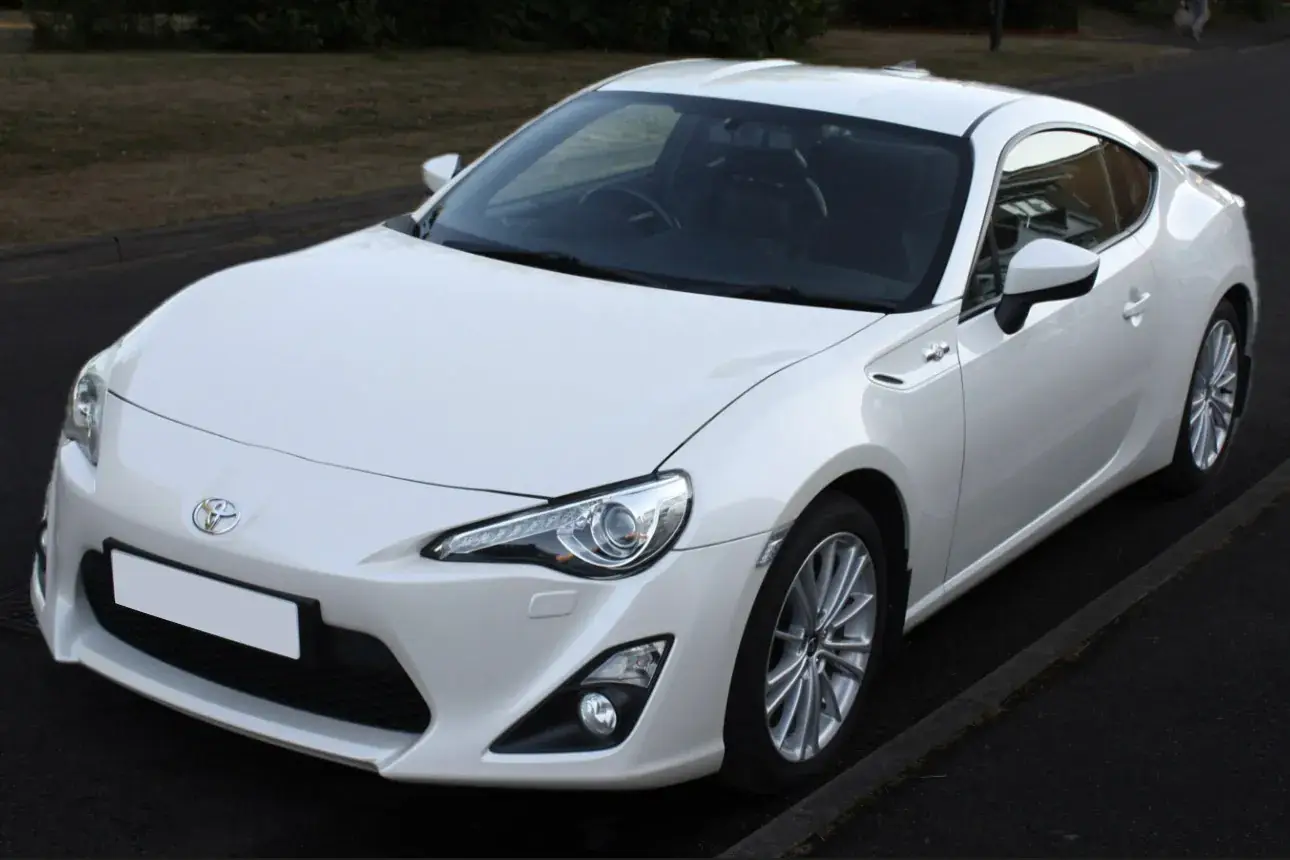 A stock white Toyota GT86